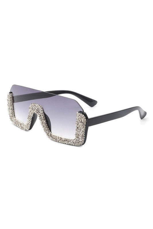 Square Half Frame Oversize Fashion Sunglasses