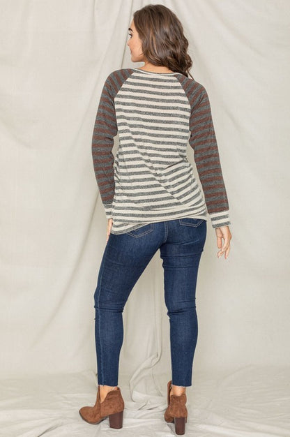 Two Tone Terry Stripe Tunic