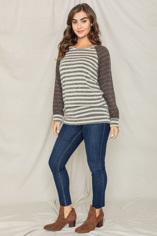 Two Tone Terry Stripe Tunic