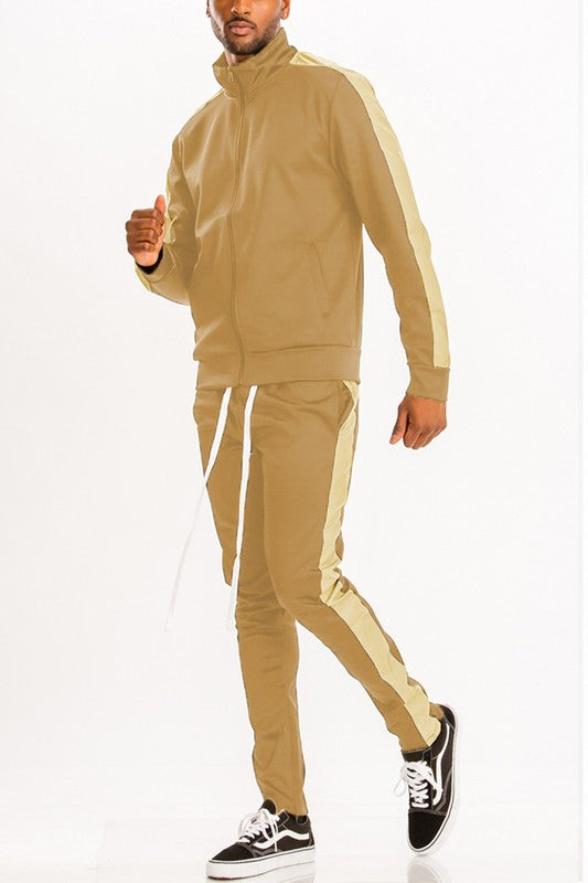 SINGLE STRIPE SOLID TRACK SUIT