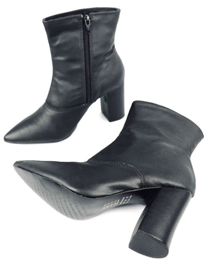 Pointed Toe Bootie with a Block Heel