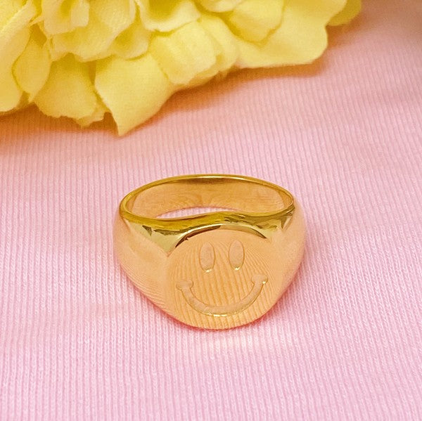 Stamped Smile Ring