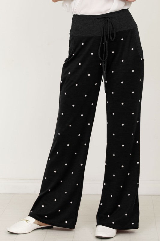 Polka Dot Drawstring Pants