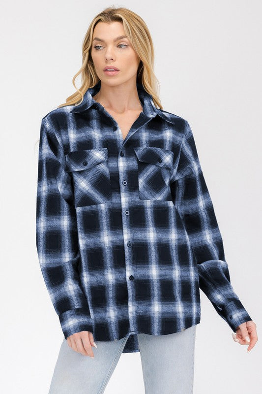 FULL PLAID CHECKERED FLANNEL LONG SLEEVE