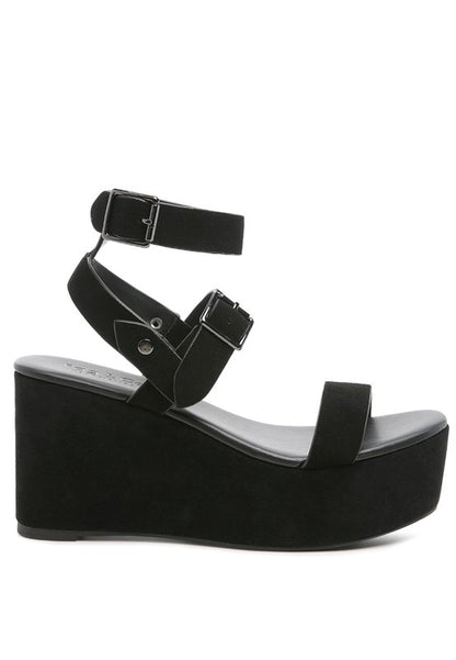 RAG&CO PORTIA LEATHER WEDGE SANDAL