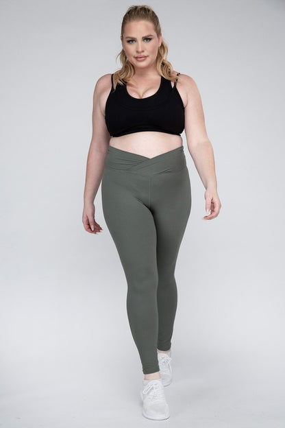 Plus Size V Waist Full Length Leggings