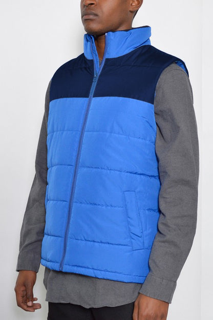 Weiv Two Tone Color Block Padded Vest