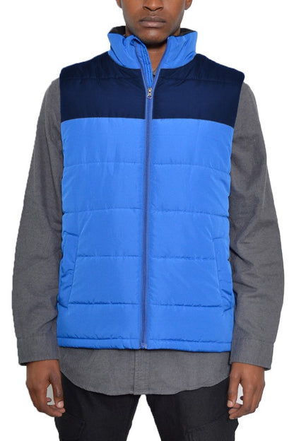 Weiv Two Tone Color Block Padded Vest