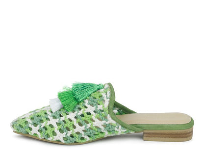 London Rag MARIANA WOVEN FLAT MULES WITH TASSELS