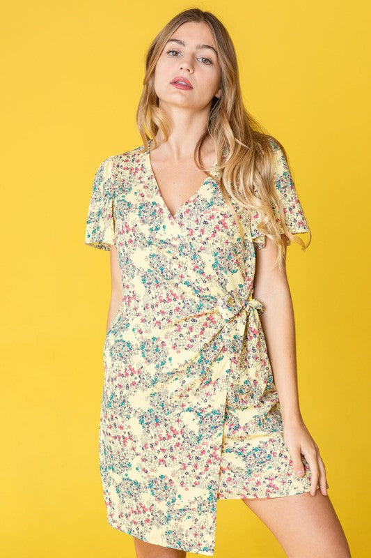 Ditsy Floral Wrap Dress