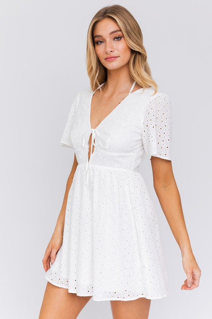 Short Sleeve Babydoll Style Dress