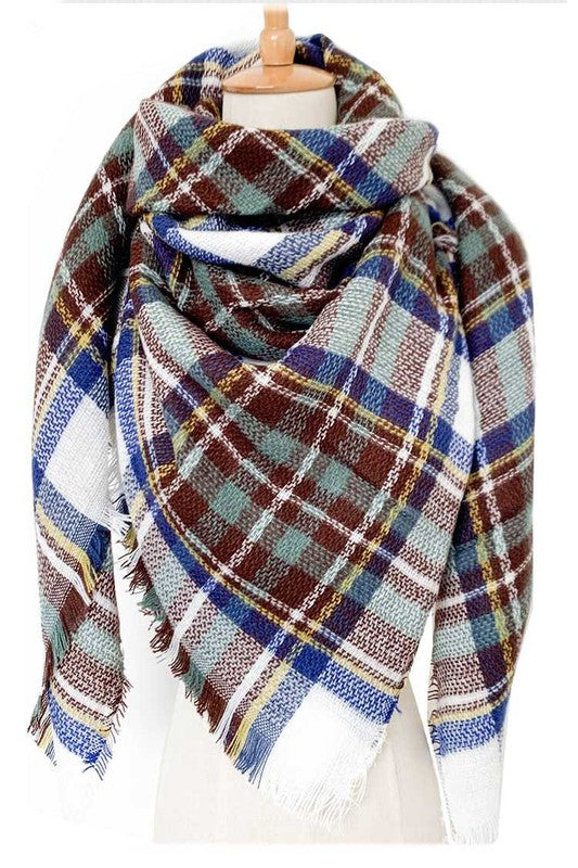 Mix Color Plaid Square Scarf