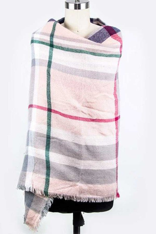 Plaid Square Large Blanket Scarf