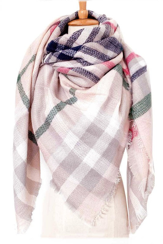 Plaid Square Large Blanket Scarf