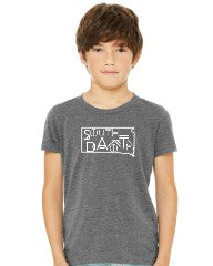 Youth South Dakota Line Font Outline Graphic Tee