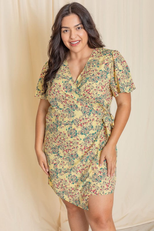 Ditsy Floral Wrap Dress