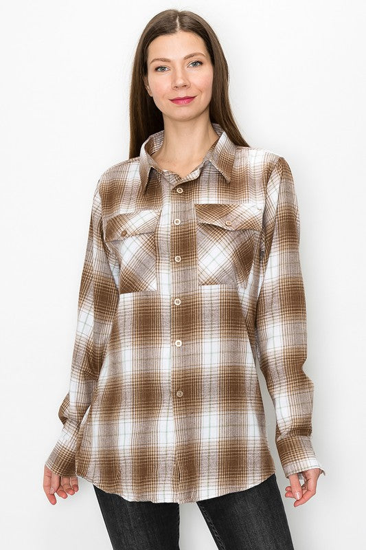 Womens Boyfriend Long Sleeve Flannel