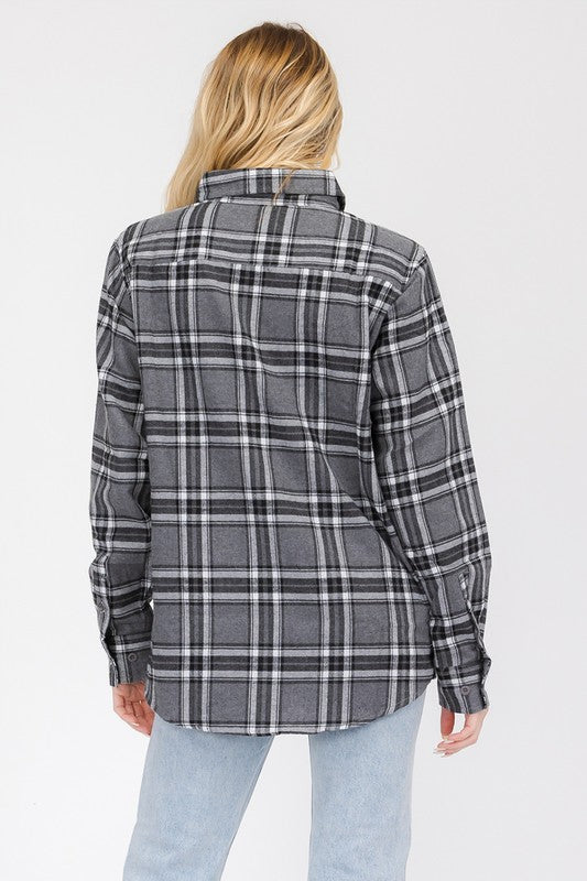 Womens Boyfriend Long Sleeve Flannel