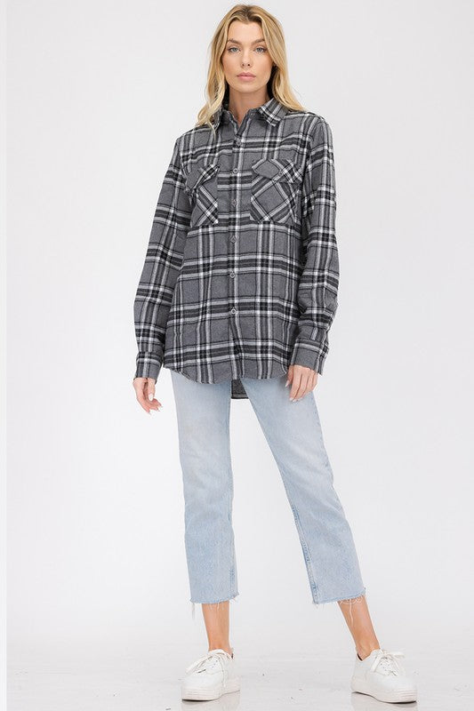 Womens Boyfriend Long Sleeve Flannel