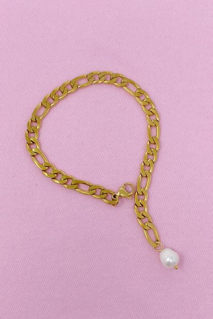 Cuban Link Pearl Bracelet