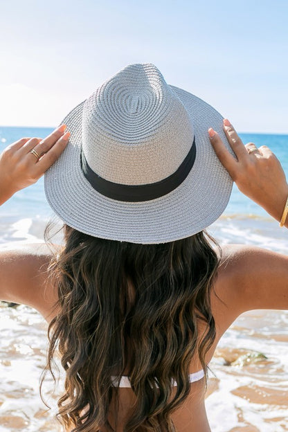 Classic Straw Panama Fedora Hat