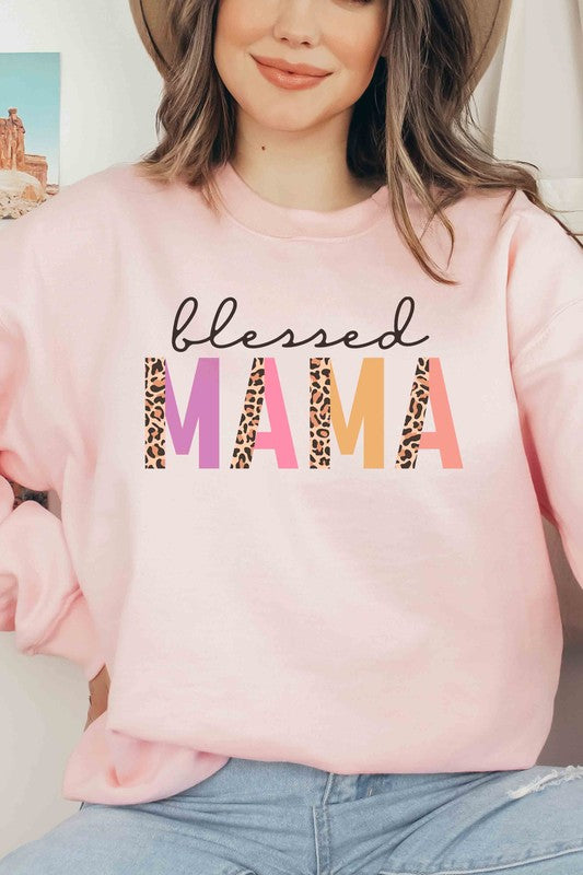 BLESSED LEOPARD MAMA GRAPHIC SWEATSHIRT