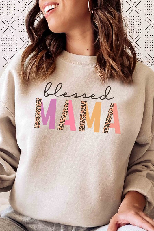 BLESSED LEOPARD MAMA GRAPHIC SWEATSHIRT