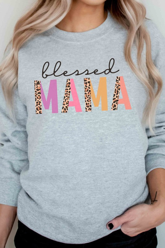 BLESSED LEOPARD MAMA GRAPHIC SWEATSHIRT