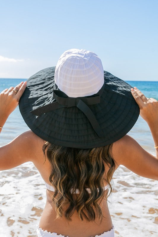 Classic Bow Accent Sunhat Extra Wide Brim