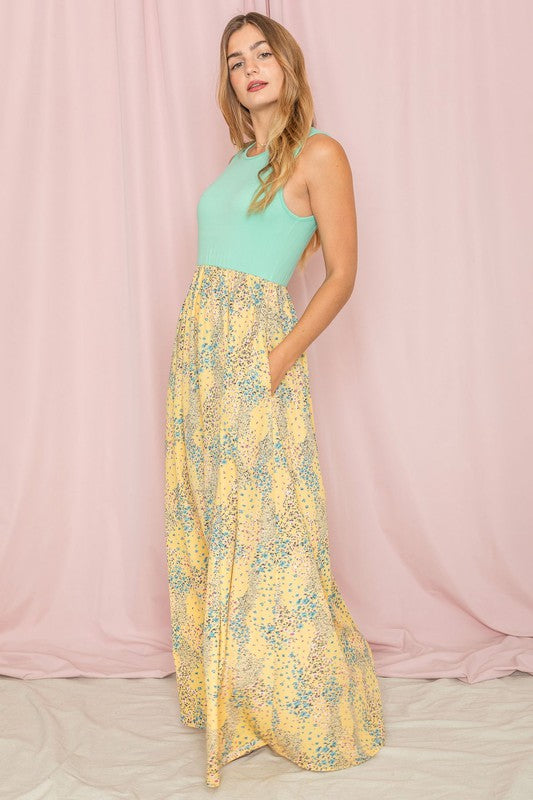 Meadow Floral Print Maxi Dress