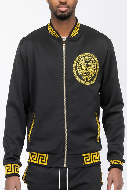 Mens Black and Gold Detail Track Suit