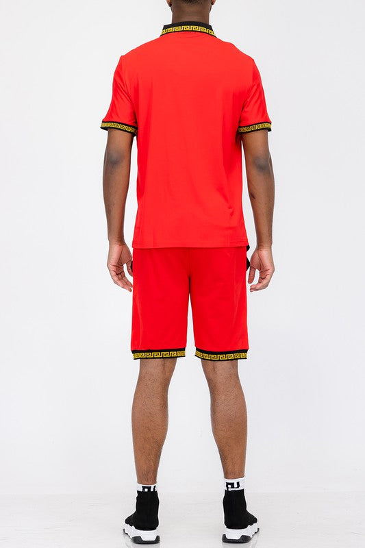 Lion Head Polo Shirt and Short Set