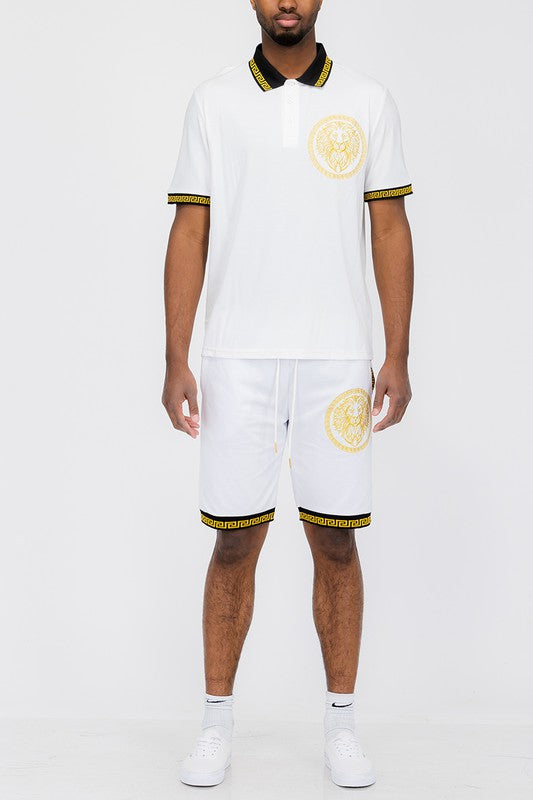 Lion Head Polo Shirt and Short Set