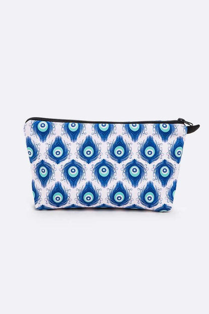 Feather Printed Soft Cosmetic Pouch