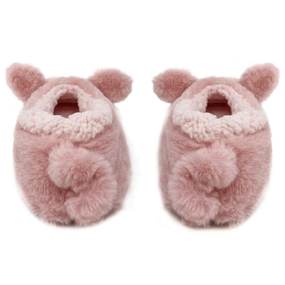 Fluffy Animal Women's Cozy Slipper - Pink Steps