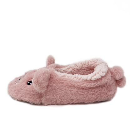 Fluffy Animal Women's Cozy Slipper - Pink Steps