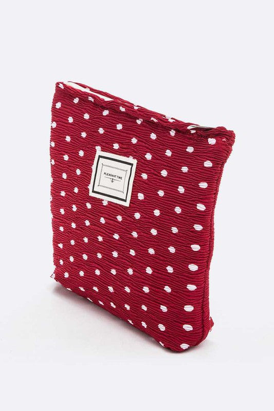 Dotted Crinkle Large Cosmetic Pouch