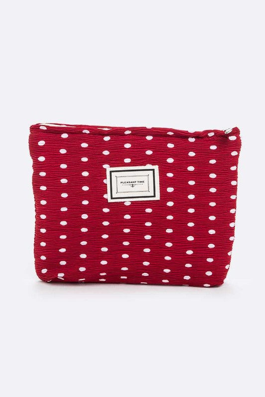 Dotted Crinkle Large Cosmetic Pouch