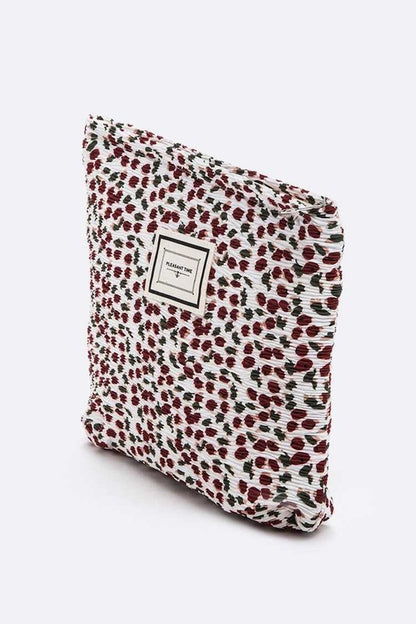 Floral Print Crinkle Large Pouch