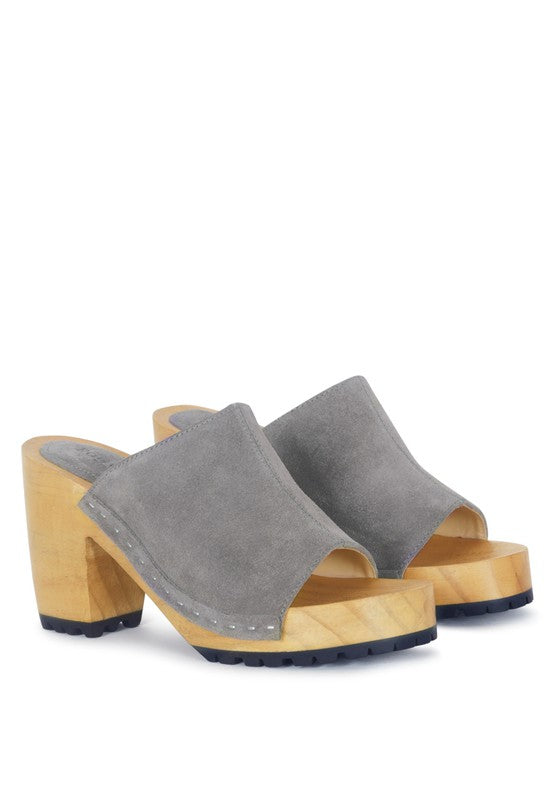 JARRAH SUEDE SLIDE CLOGS