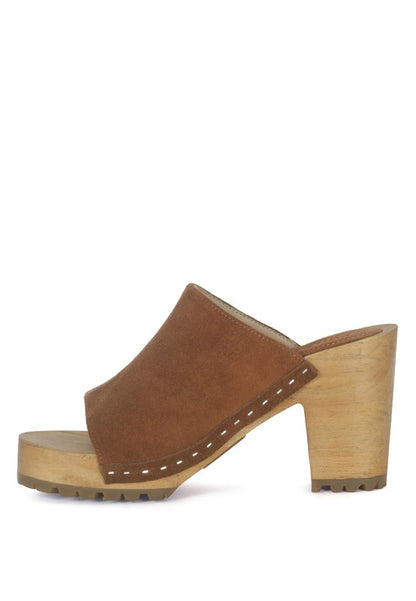 JARRAH SUEDE SLIDE CLOGS