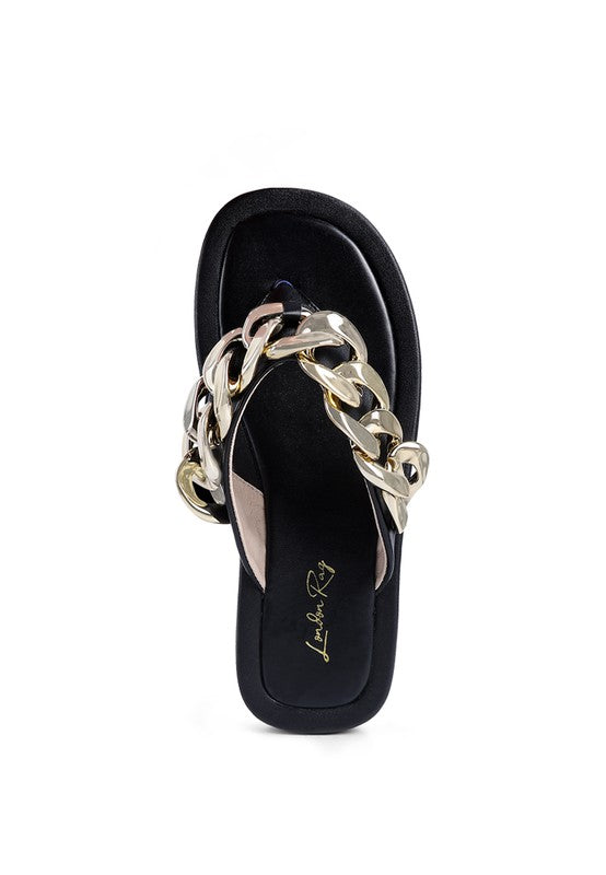 Zing Link Chain Thong Flats