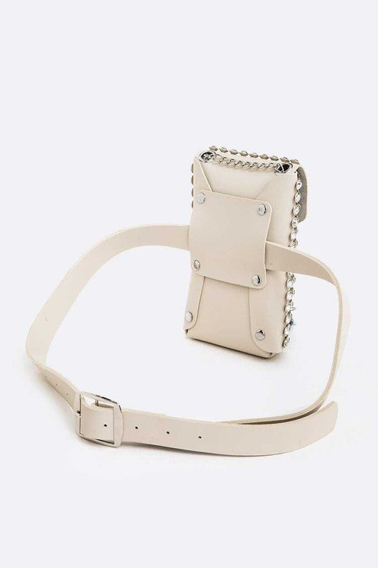 Crystal Studs Cellphone Convertible Bag