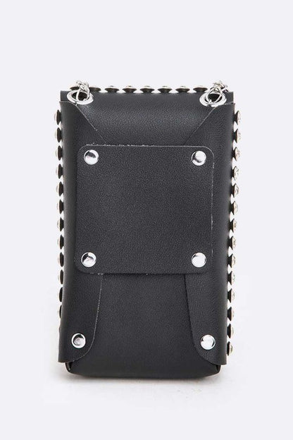 Crystal Studs Cellphone Convertible Bag