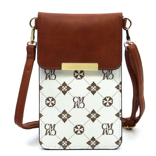 CM Monogram Cell Phone Purse Crossbody Bag