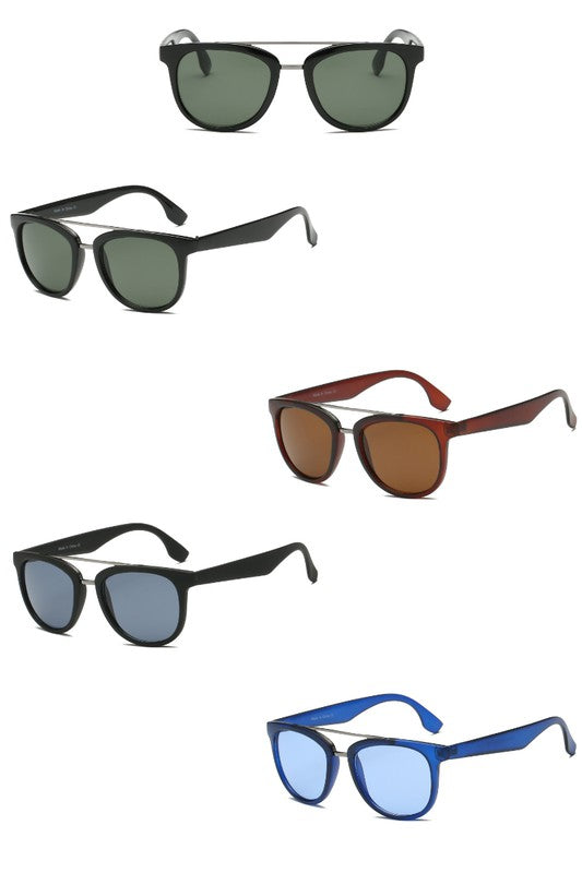 Round Brow-Bar Fashion Sunglasses