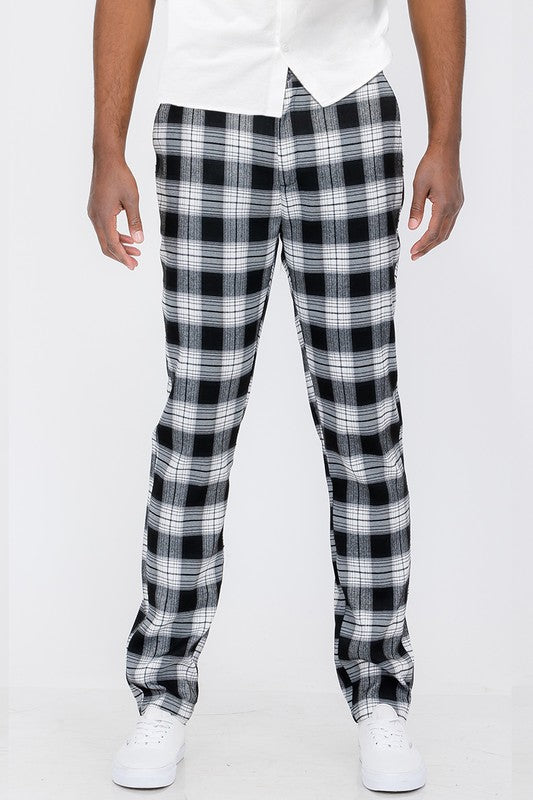 Weiv Mens Plaid Trouser Pants