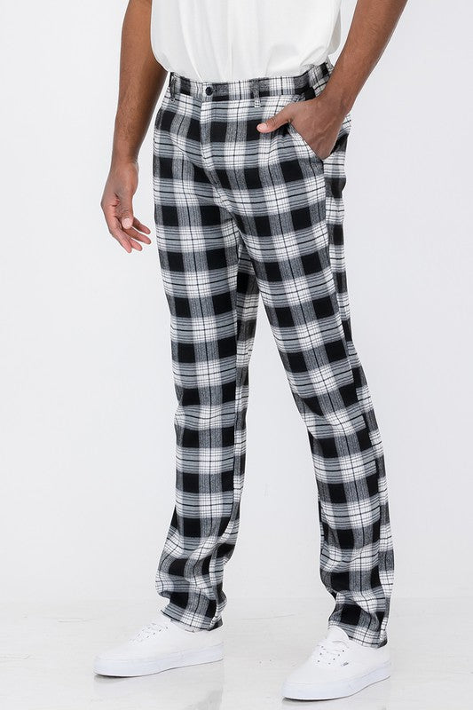 Weiv Mens Plaid Trouser Pants