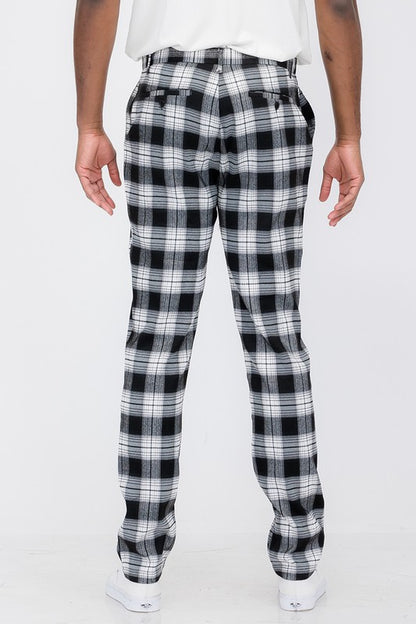 Weiv Mens Plaid Trouser Pants