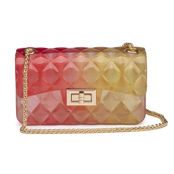 Quilt Embossed Multi Color Jelly Shoulder Bag